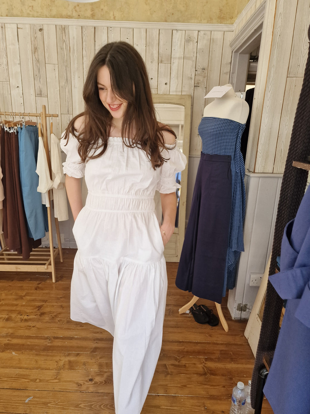 Olive Dress in Crinkle Cotton