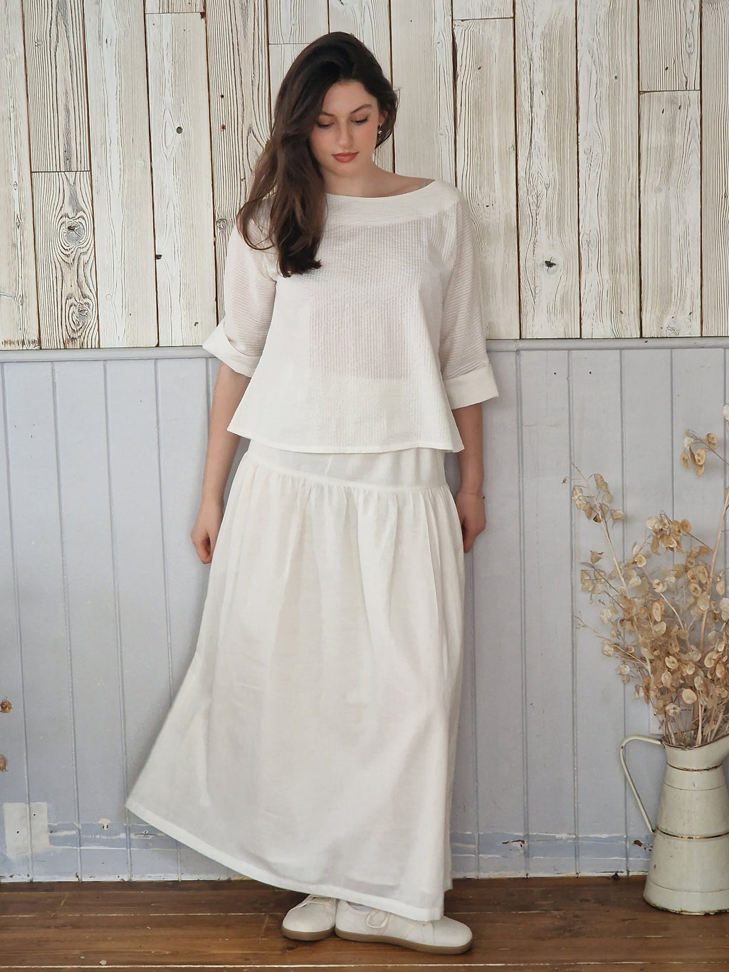 Anna Skirt in Cotton Linen Natural