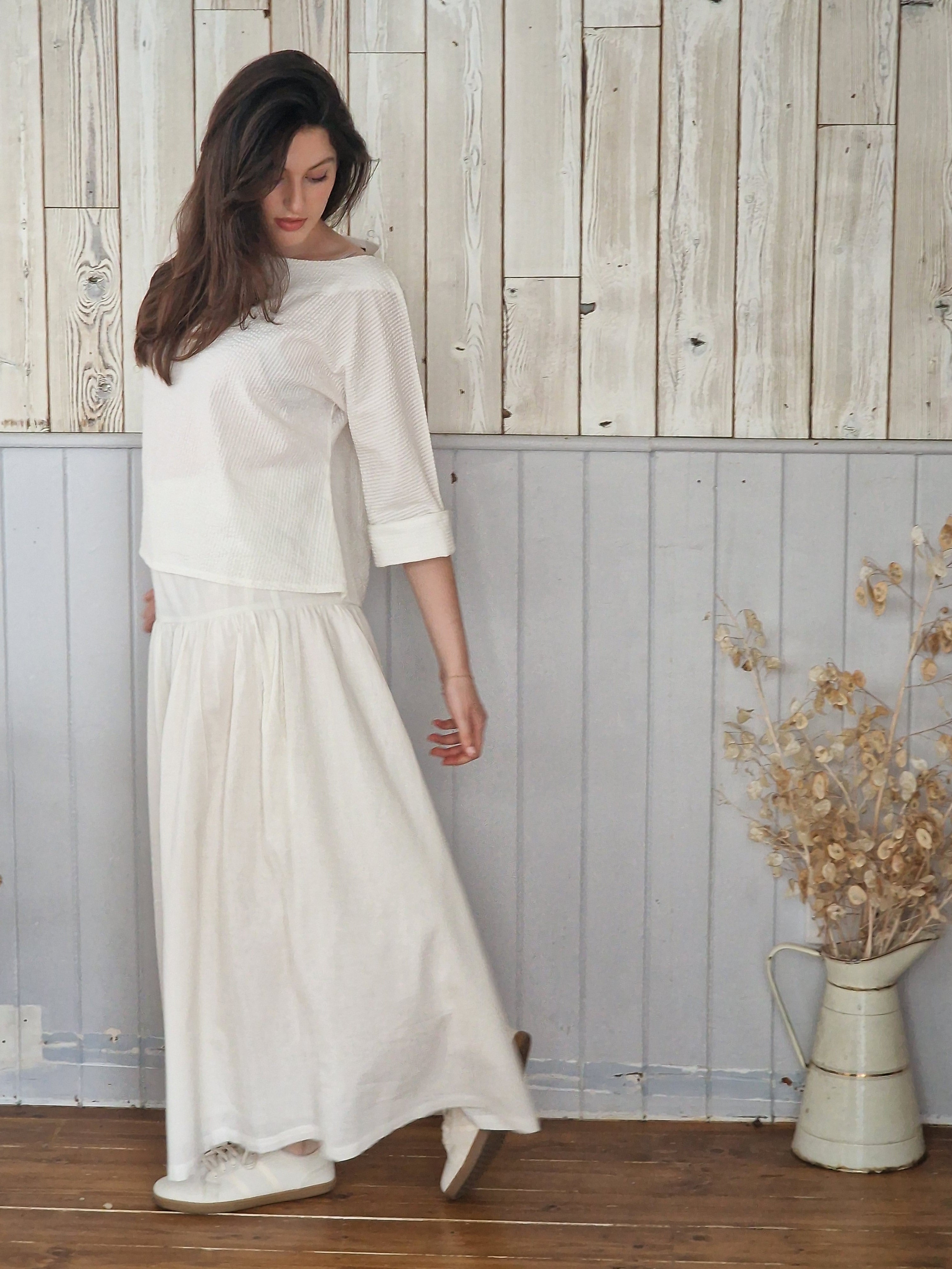 Anna Skirt in Cotton Linen Natural