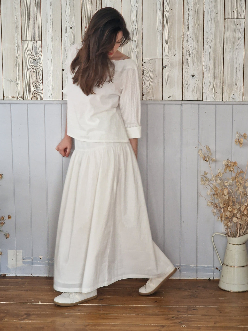 Anna Skirt in Cotton Linen Natural