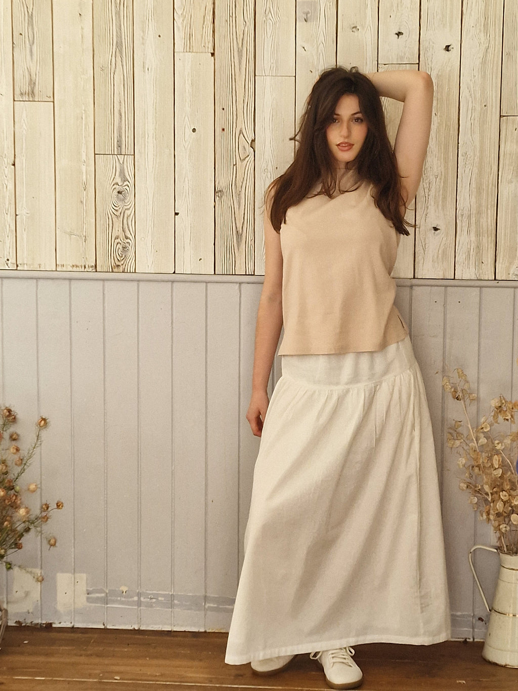 Anna Skirt in Cotton Linen Natural