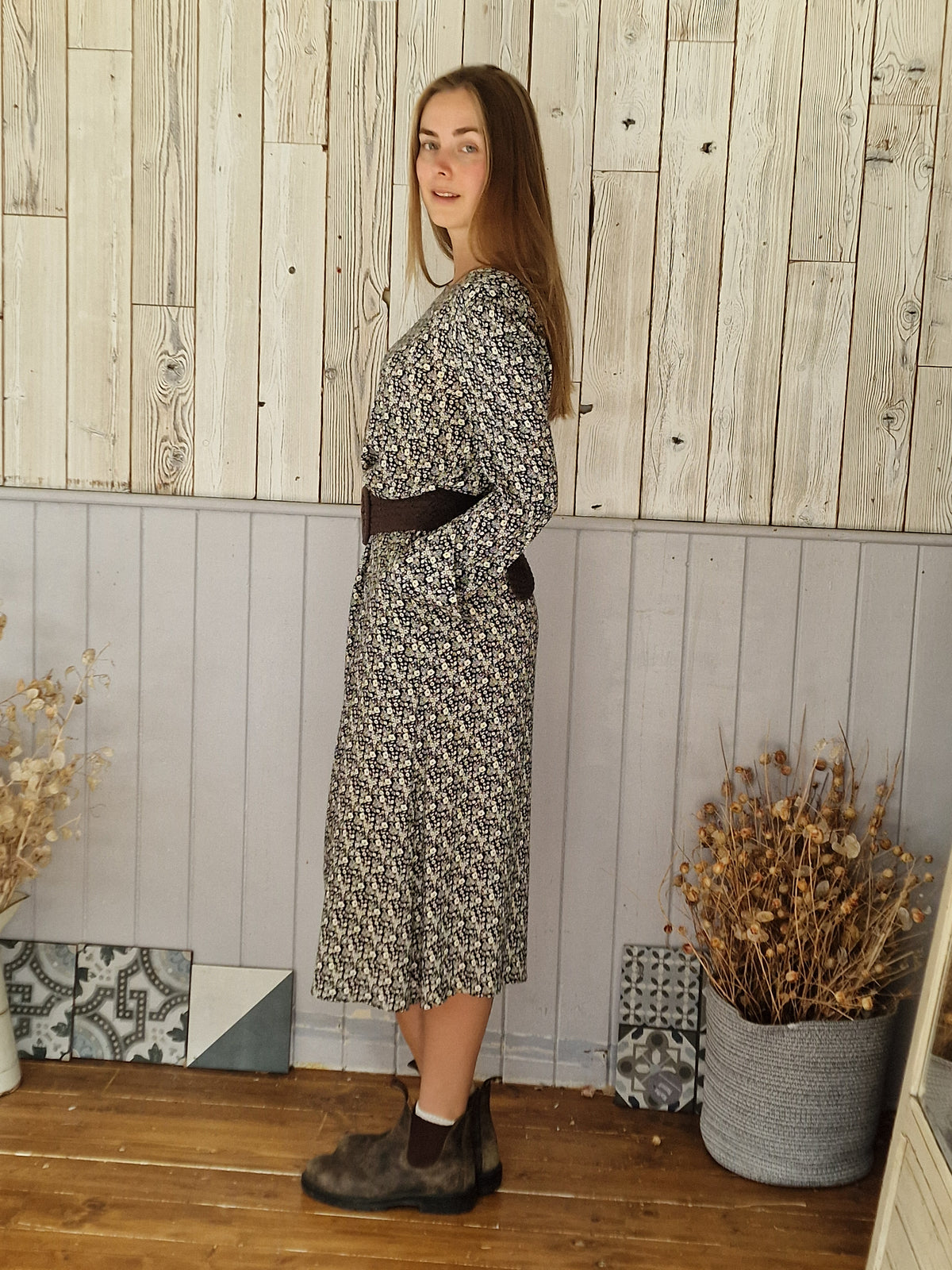 Martha Round Neck in Daisey print