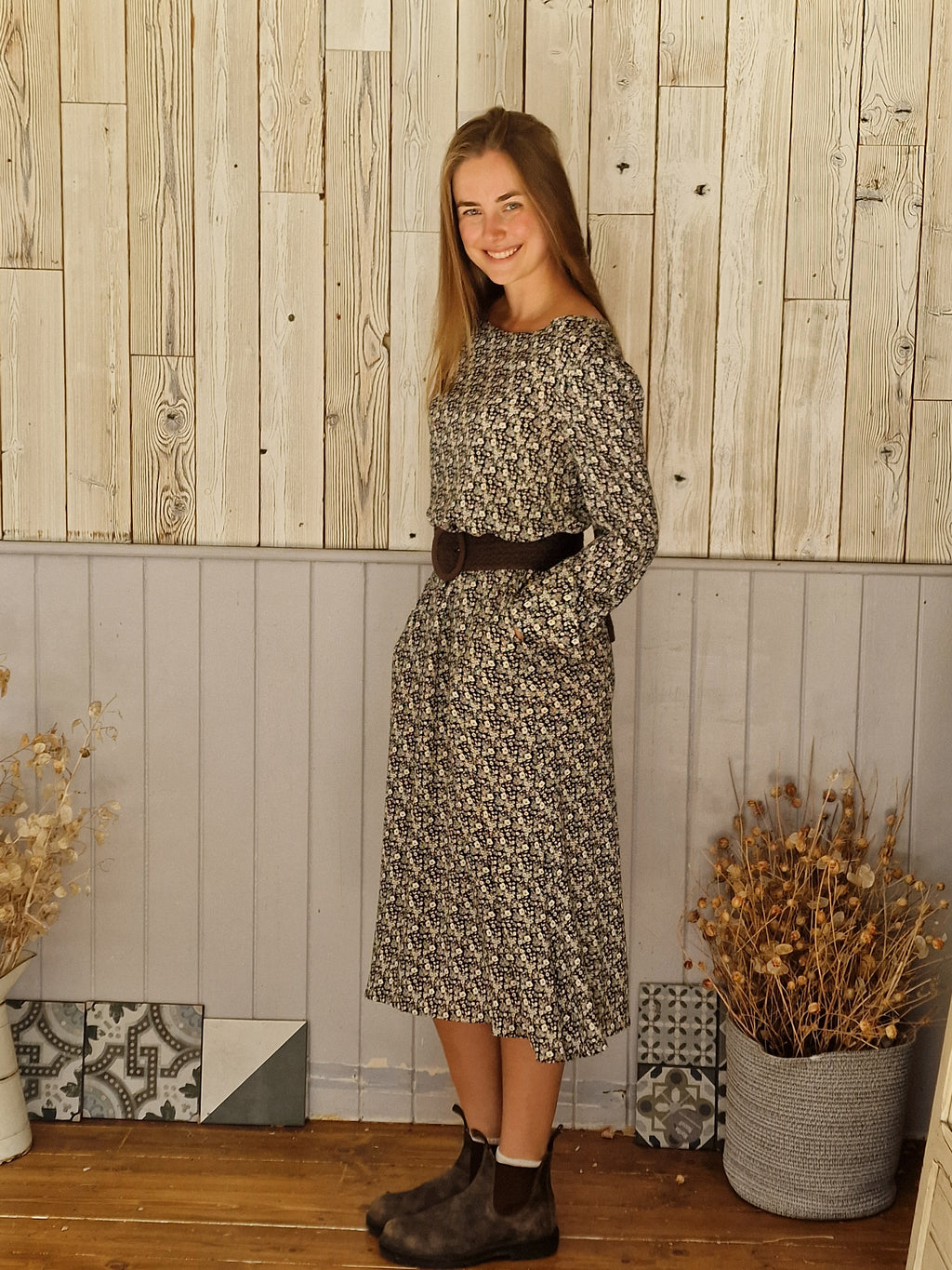 Martha Round Neck in Daisey print