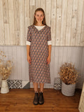 Martha V Neck Dress in Iris Print